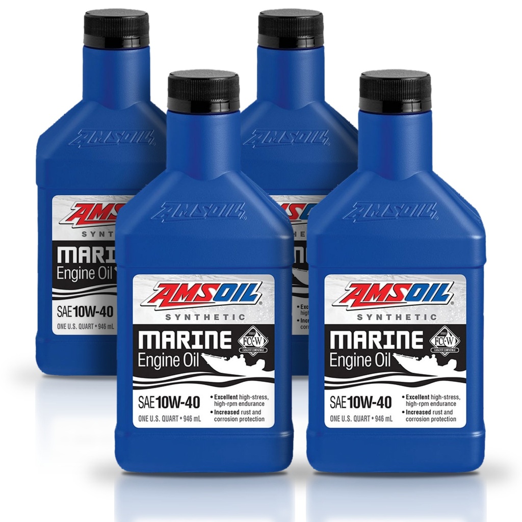 [KIT-AMWCFQT-4L] Kit-4 De Aceite 10w40 Marino Amsoil 100% Sintetico Premium 4L