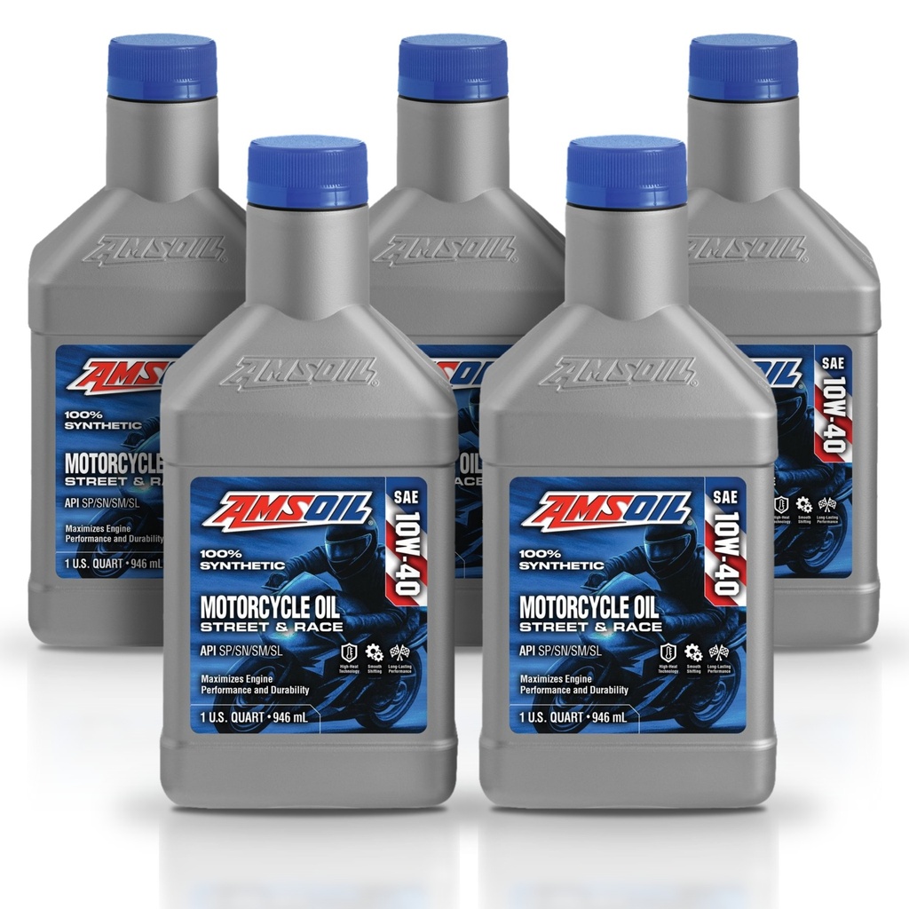 [KIT-AMMCFQT-5L] Kit De 5 Aceites Para Motocicleta 10w40 Amsoil Metrico Premium 5L