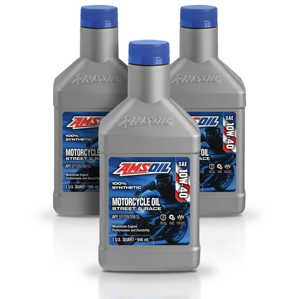 [KIT-AMMCFQT-3L] Kit De 3 Aceites Para Motocicleta 10w40 Amsoil Metrico Premium 3L