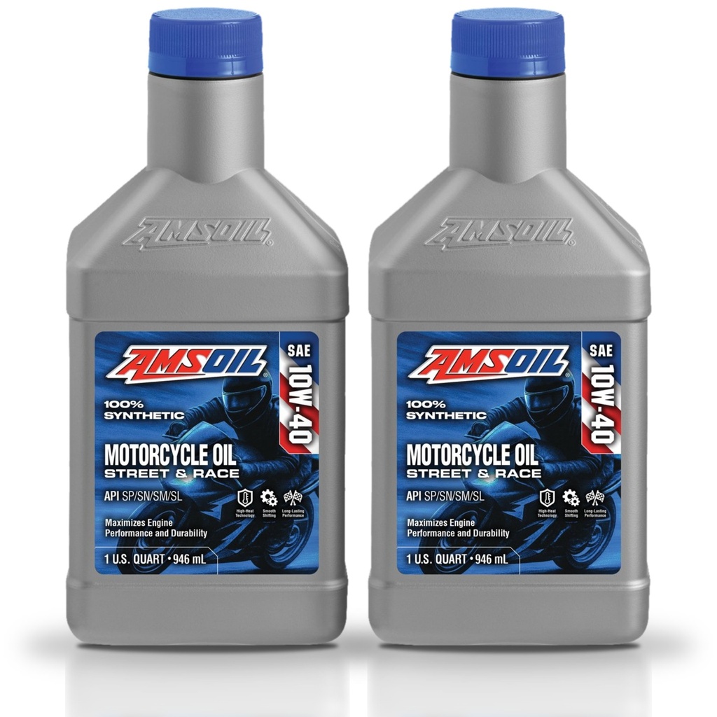 [KIT-AMMCFQT-2L] Kit De 2 Aceites Para Motocicleta 10w40 Amsoil Metrico Premium 2L