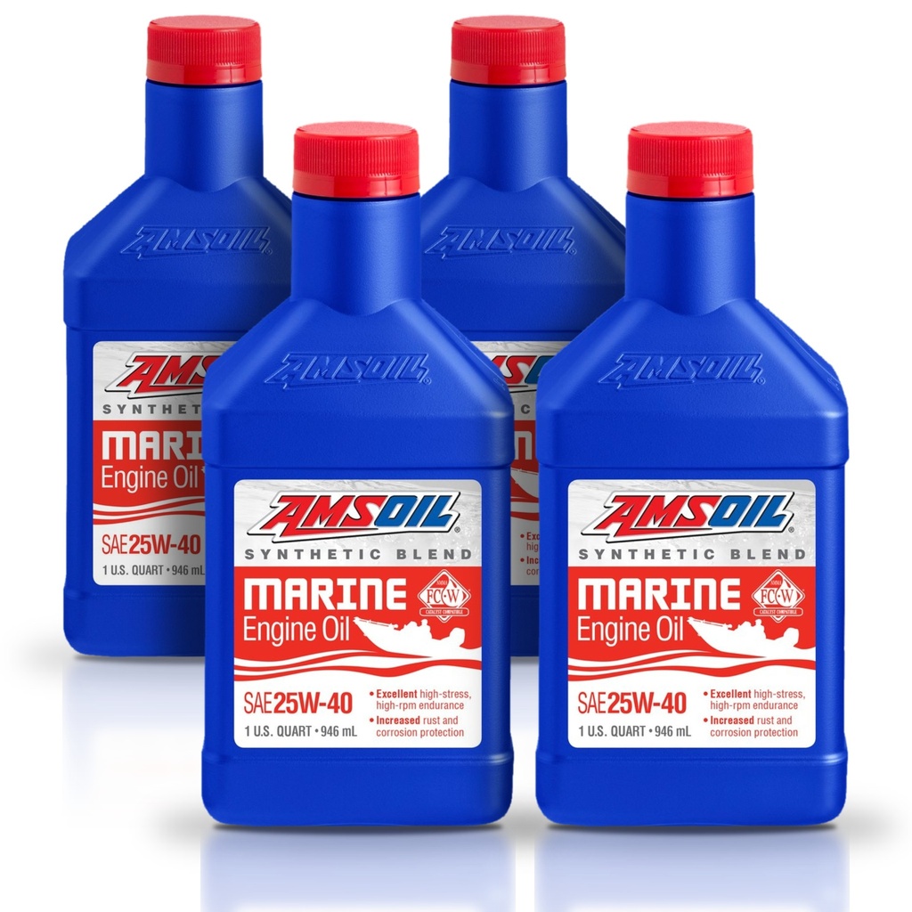 [KIT-AMWCMQT-4L] Kit De 4 Aceite 25w40 Maritimo Mezcla Sintetica Amsoil Litro Premium