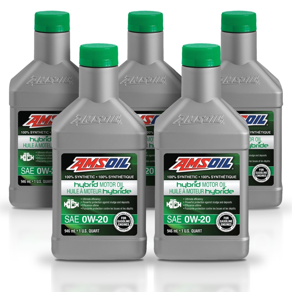 [KIT-AMHE020QT-5L] Kit De 5 Aceites 0w20 Amsoil 100% Sintetico Motores Hibridos 5l
