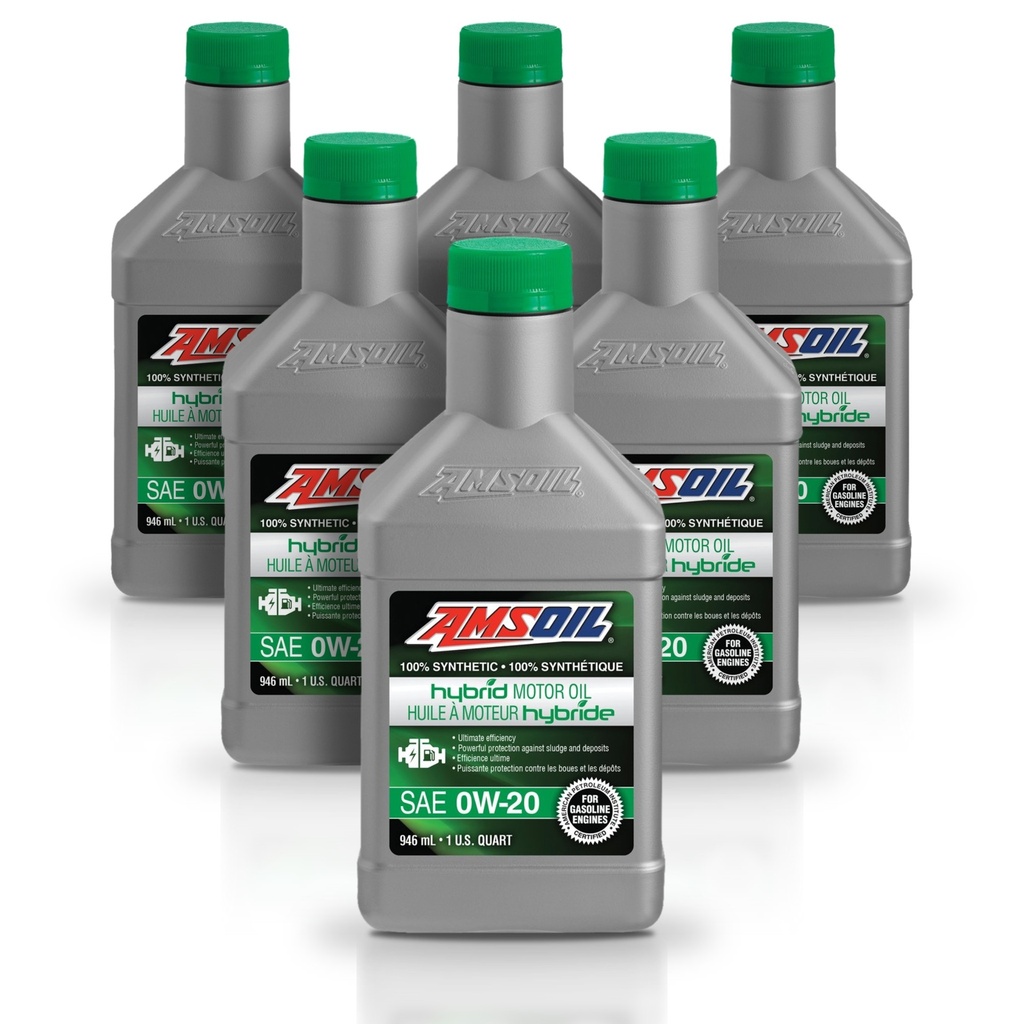 [KIT-AMHE020QT-6L] Kit De 6 Aceites 0w20 Amsoil 100% Sintetico Motores Hibridos 6l