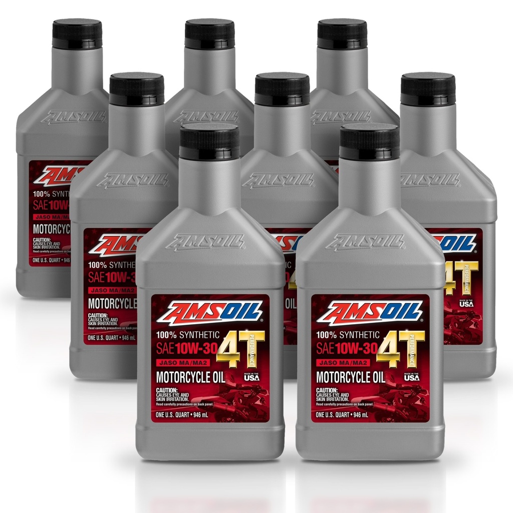 [KIT-AMMC3QT-8L] Kit 8 Litros 10W30 100% Synthetic 4T Performance 4-Stroke Motorcycle Oil AMSOIL