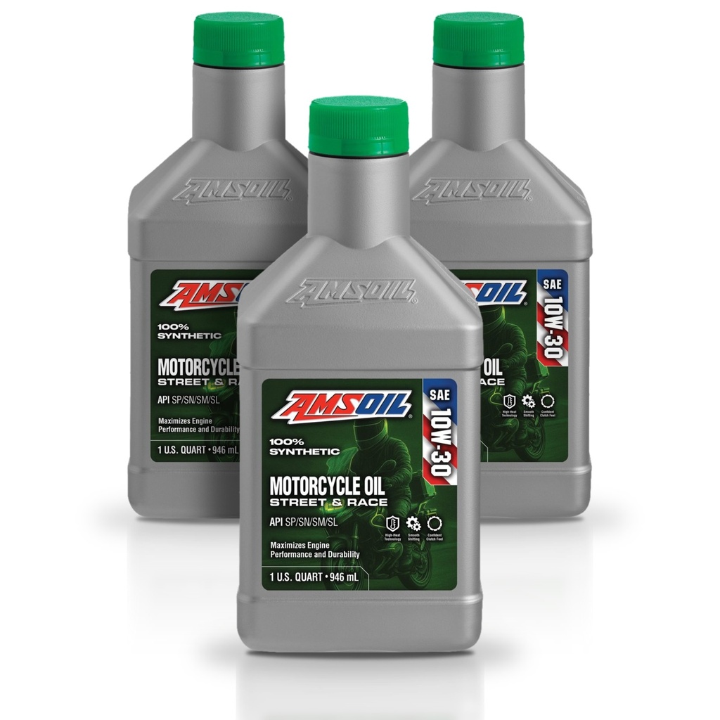[KIT-AMMCTQT-3L] Kit 3 Aceites 10w30 Amsoil Moto Jaso Ma2 3 Litros