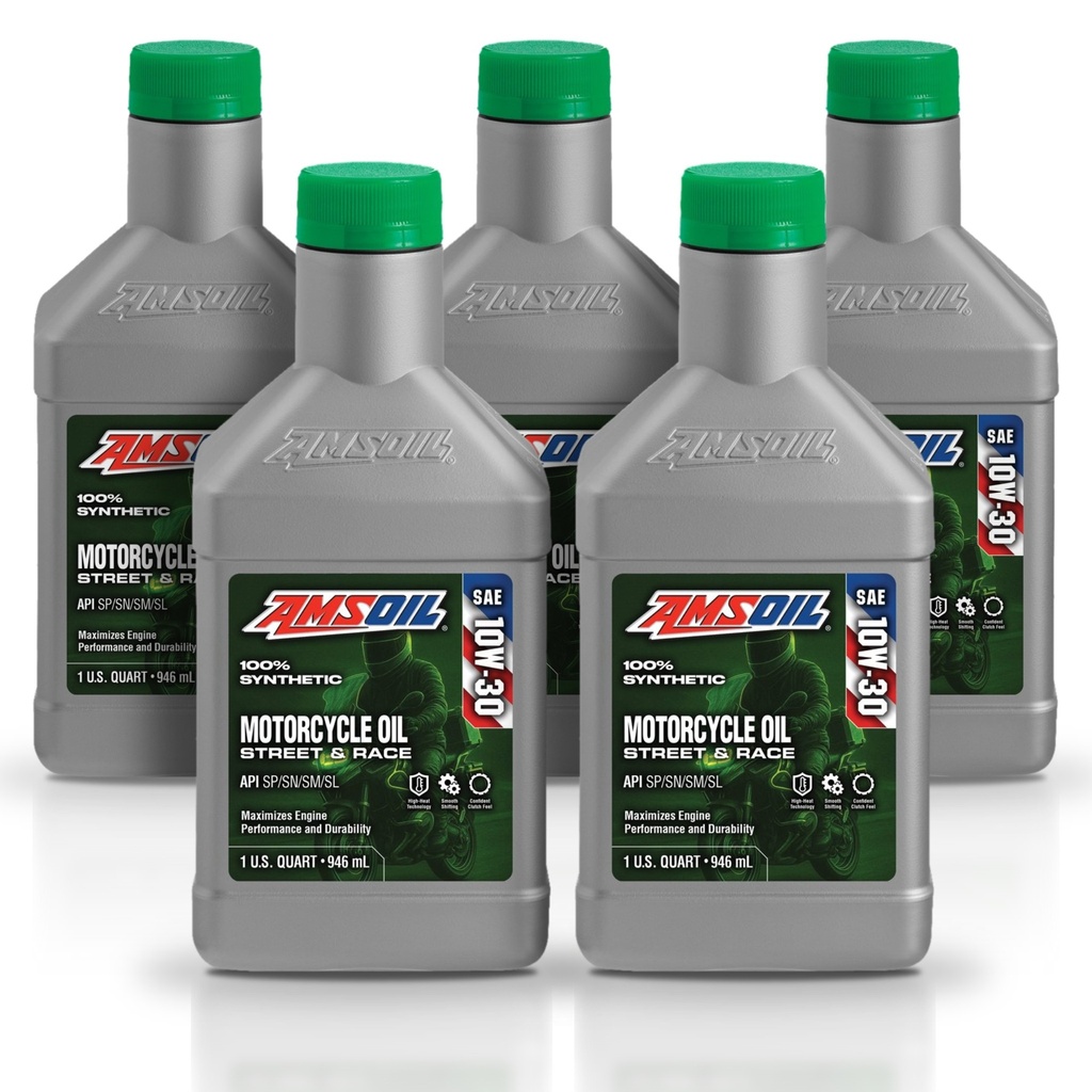 [KIT-AMMCTQT-5L] Kit 5 Aceites 10w30 Amsoil Moto Jaso Ma2 5 Litros