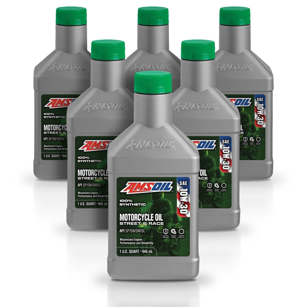 [KIT-AMMCTQT-6L] Kit 6 Aceites 10w30 Amsoil Moto Jaso Ma2 6 Litros