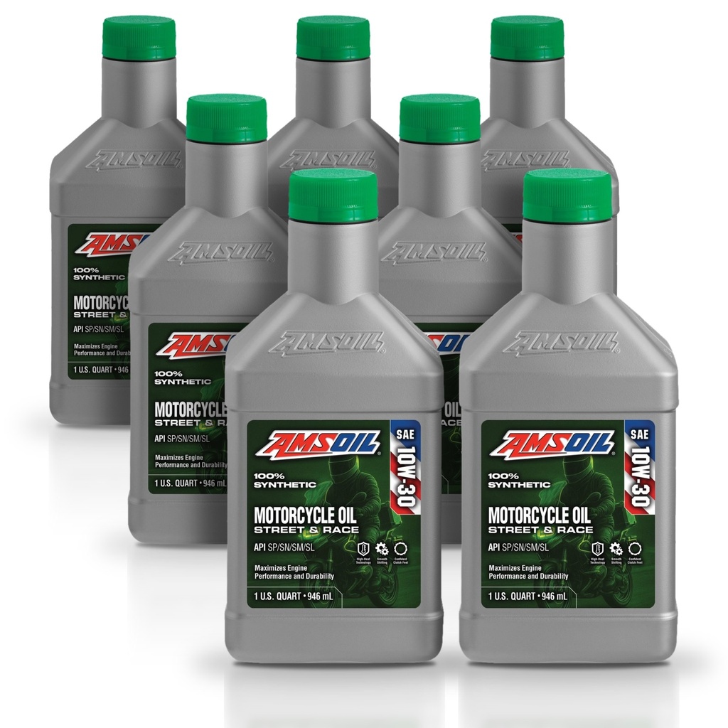 [KIT-AMMCTQT-7L] Kit 7 Aceites 10w30 Amsoil Moto Jaso Ma2 7 Litros