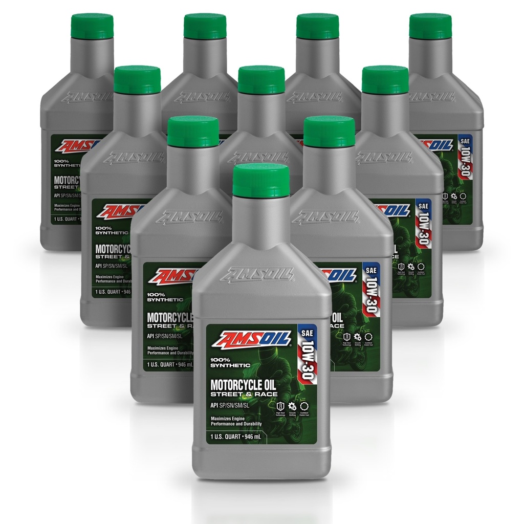 [KIT-AMMCTQT-10L] Kit 10 Aceites 10w30 Amsoil Moto Jaso Ma2 10 Litros