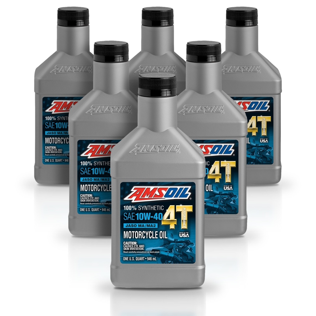 [KIT-AMMC4QT-6L] Kit 6 Litros 10W40 100% Synthetic 4T Performance 4-Stroke Motorcycle Oil AMSOIL