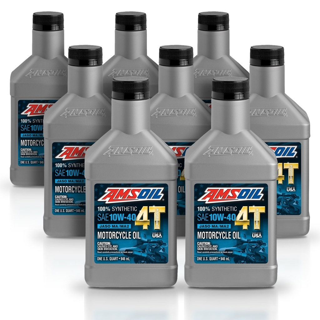 [KIT-AMMC4QT-8L] Kit 8 Litros 10W40 100% Synthetic 4T Performance 4-Stroke Motorcycle Oil AMSOIL