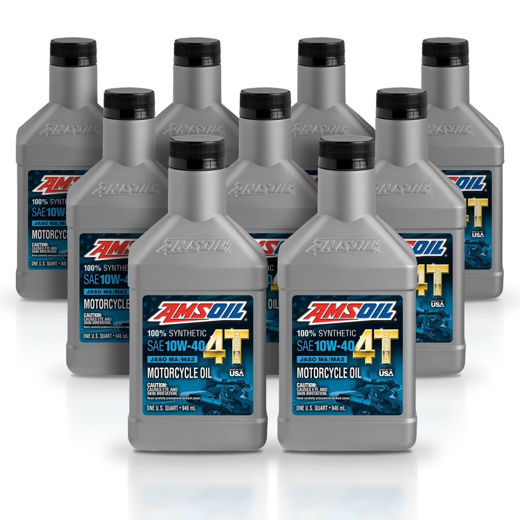 [KIT-AMMC4QT-9L] Kit 9 Litros 10W40 100% Synthetic 4T Performance 4-Stroke Motorcycle Oil AMSOIL