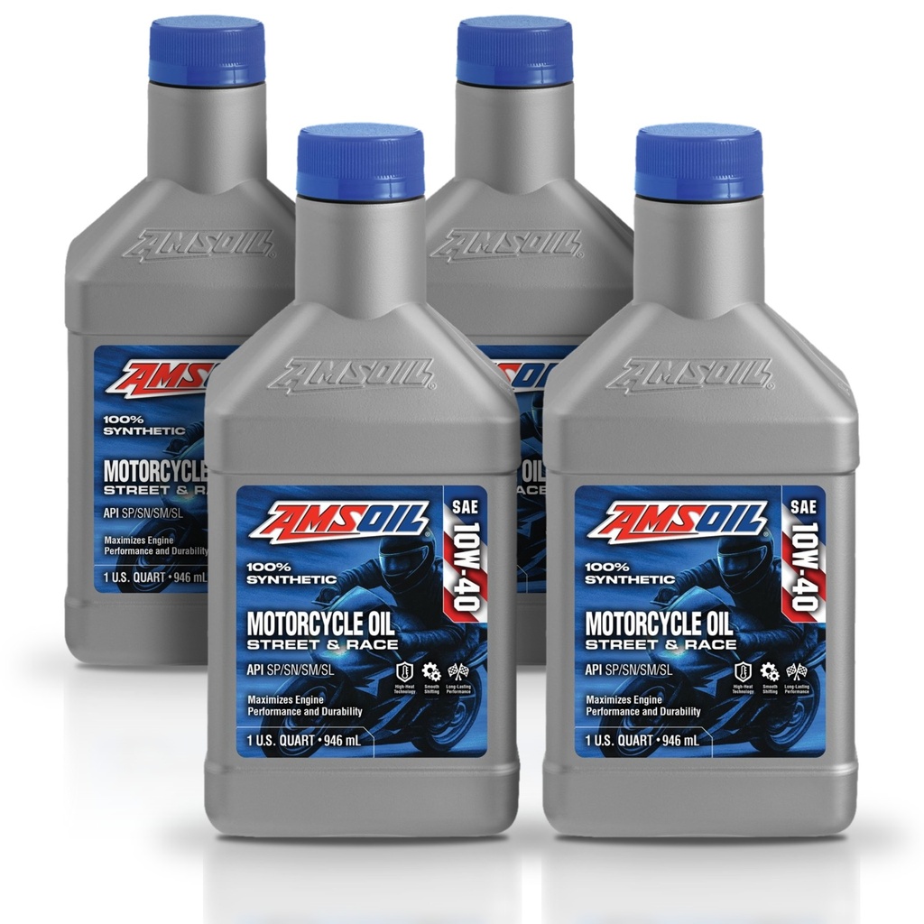 [KIT-AMMCFQT-4L] Kit 4 Litros 10W40 Synthetic Motorcycle Oil AMSOIL