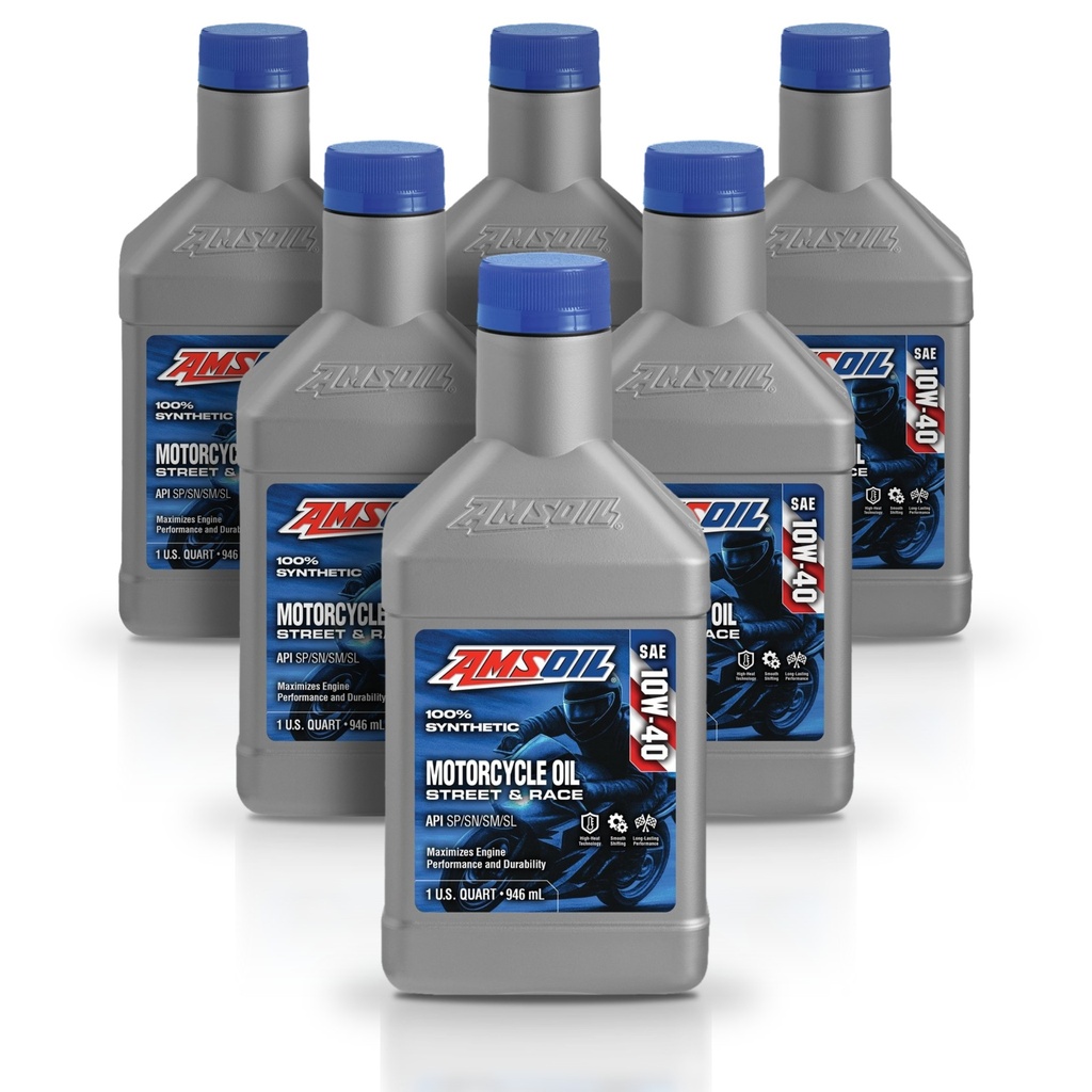 [KIT-AMMCFQT-6L] Kit 6 Litros 10W40 Synthetic Motorcycle Oil AMSOIL