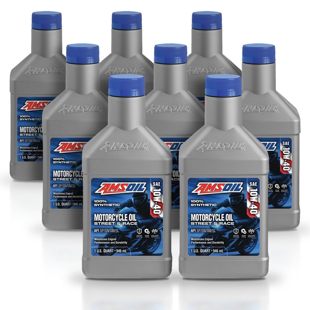 [KIT-AMMCFQT-8L] Kit 8 Litros 10W40 Synthetic Motorcycle Oil AMSOIL