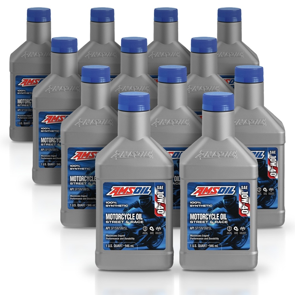 [KIT-AMMCFQT-12L] Kit 12 Litros 10W40 Synthetic Motorcycle Oil AMSOIL