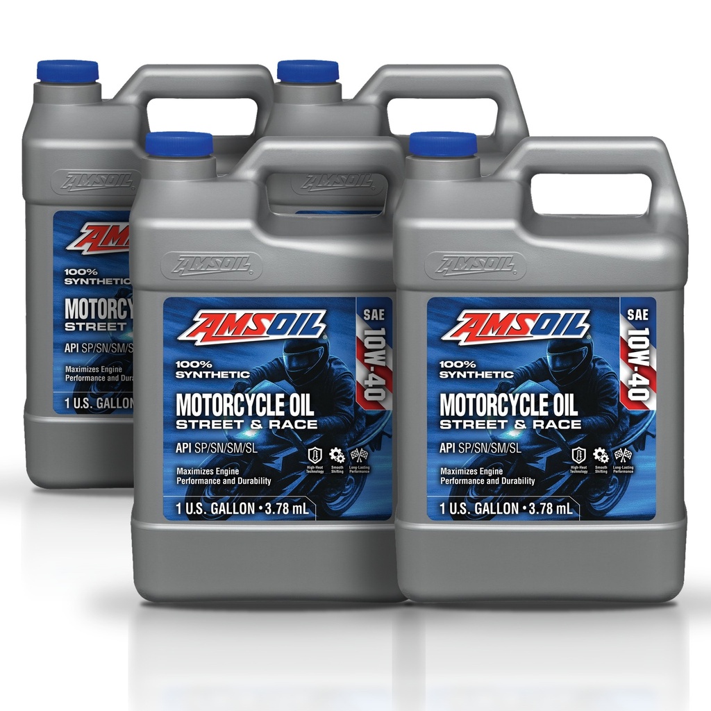 [KIT-AMMCF1G-4G] Kit 4 Galones 10W40 Synthetic Motorcycle Oil AMSOIL