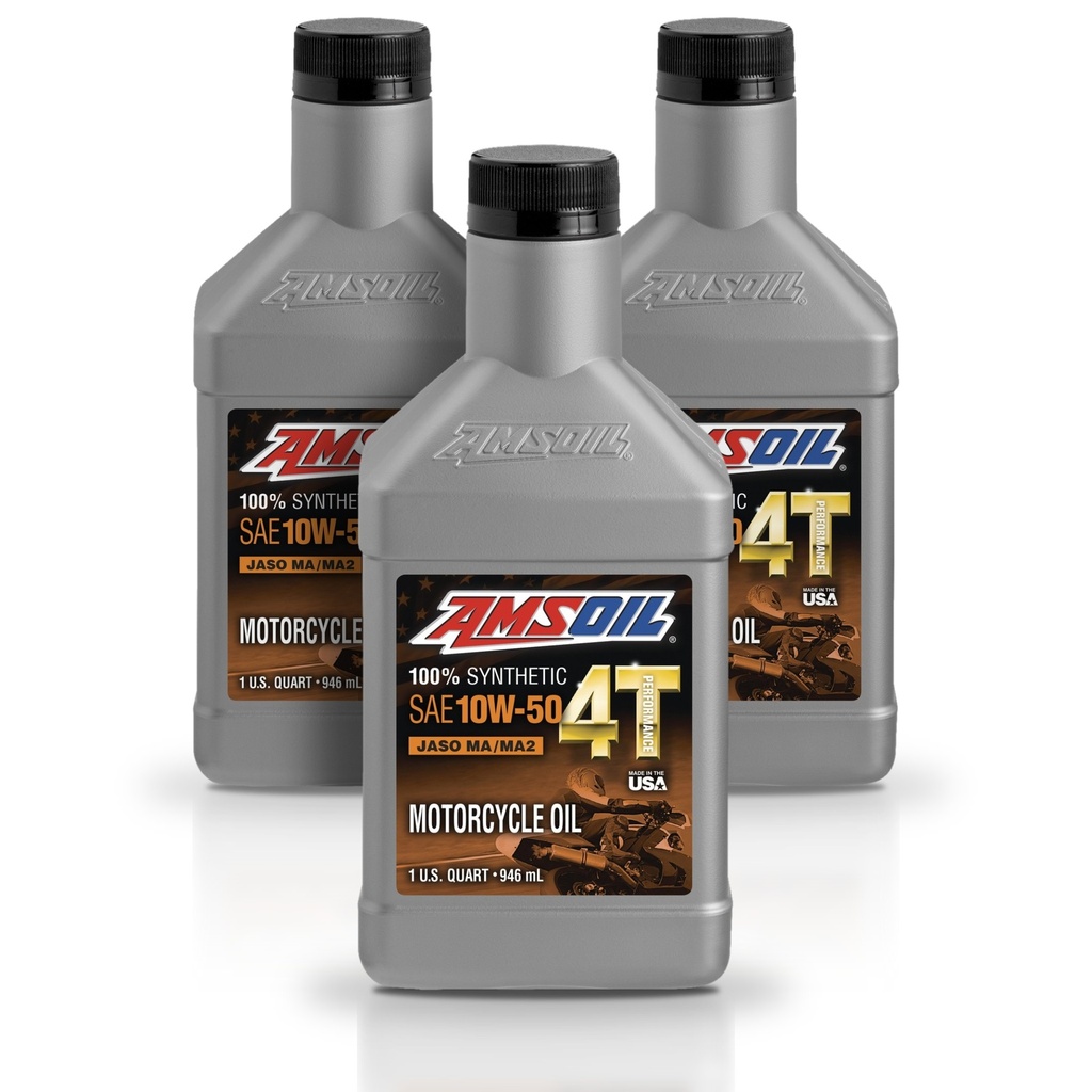 [KIT-AMMC8QT-3L] Kit 3 Litros 10W50 100% Synthetic 4T Performance 4-Stroke Motorcycle Oil AMSOIL