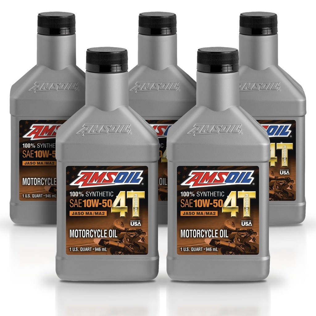 [KIT-AMMC8QT-5L] Kit 5 Litros 10W50 100% Synthetic 4T Performance 4-Stroke Motorcycle Oil AMSOIL