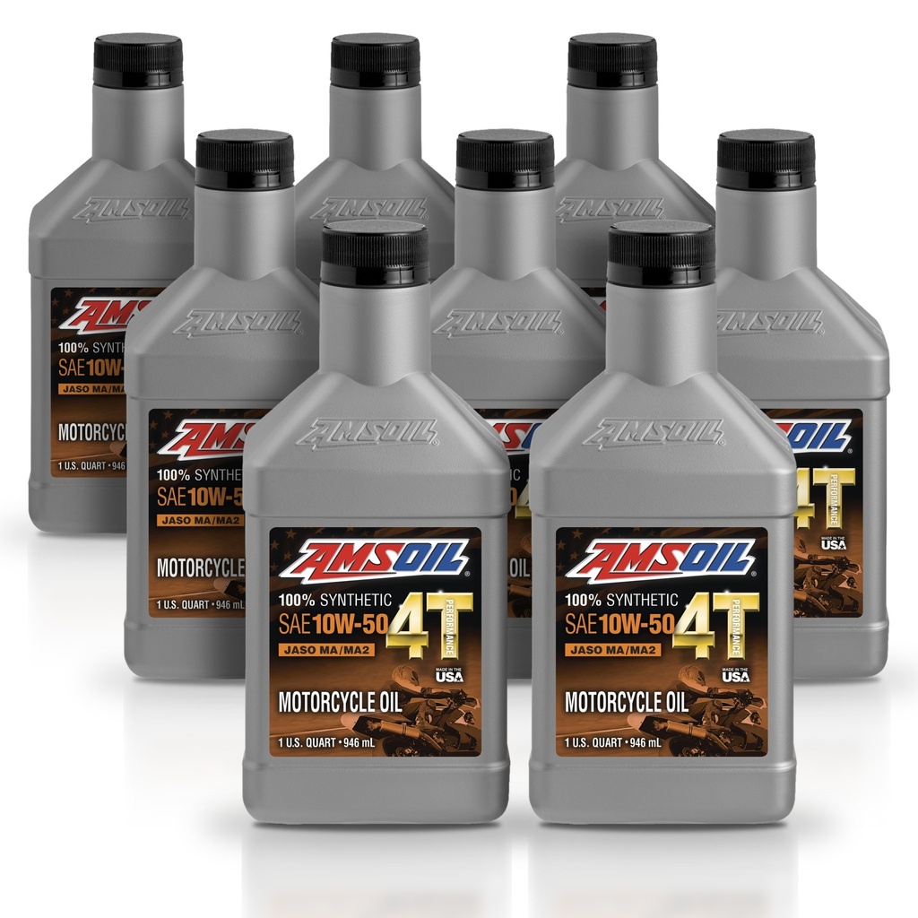 [KIT-AMMC8QT-8L] Kit 8 Litros 10W50 100% Synthetic 4T Performance 4-Stroke Motorcycle Oil AMSOIL