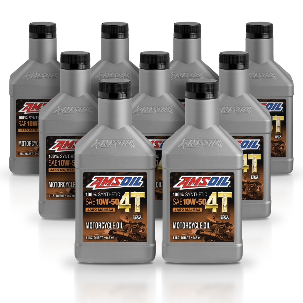 [KIT-AMMC8QT-9L] Kit 9 Litros 10W50 100% Synthetic 4T Performance 4-Stroke Motorcycle Oil AMSOIL