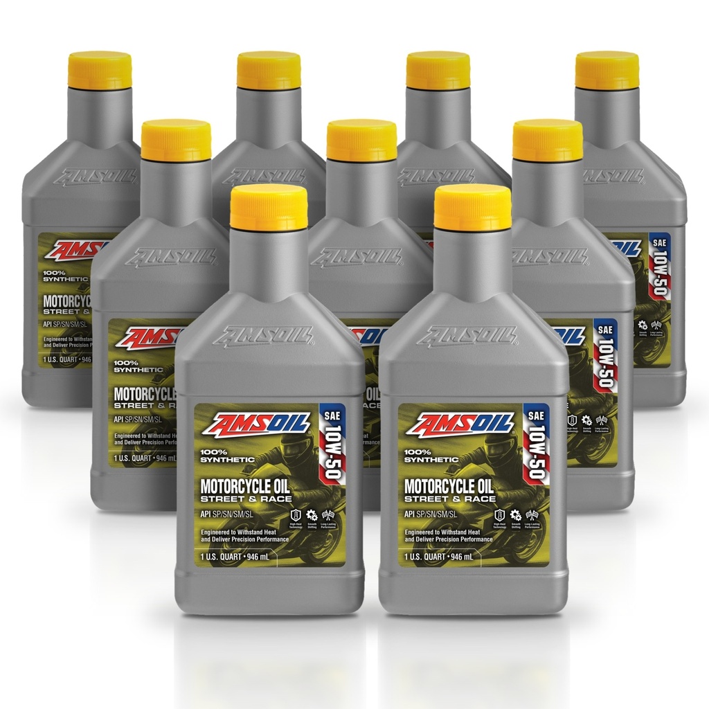 [KIT-AMMSRQT-9L] Kit 9 Litros 10W50 Synthetic Metric Motorcycle Oil AMSOIL