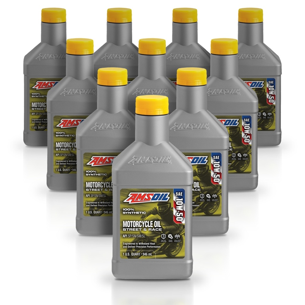 [KIT-AMMSRQT-10L] Kit 10 Litros 10W50 Synthetic Metric Motorcycle Oil AMSOIL