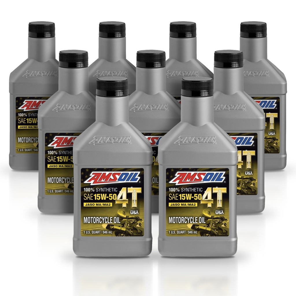 [KIT-AMMC7QT-9L] Kit 9 Litros 15W50 100% Synthetic 4T Performance 4-Stroke Motorcycle Oil AMSOIL