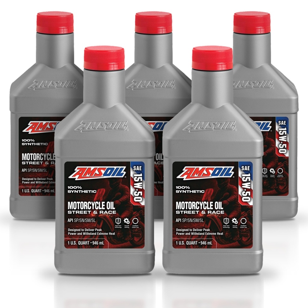 [KIT-AMMFFQT-5L] Kit 5 Litros 15W50 Synthetic Metric Motorcycle Oil AMSOIL