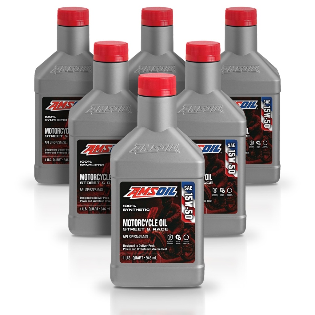 [KIT-AMMFFQT-6L] Kit 6 Litros 15W50 Synthetic Metric Motorcycle Oil AMSOIL