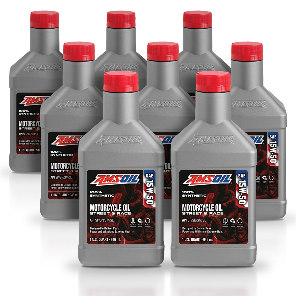 [KIT-AMMFFQT-8L] Kit 8 Litros 15W50 Synthetic Metric Motorcycle Oil AMSOIL