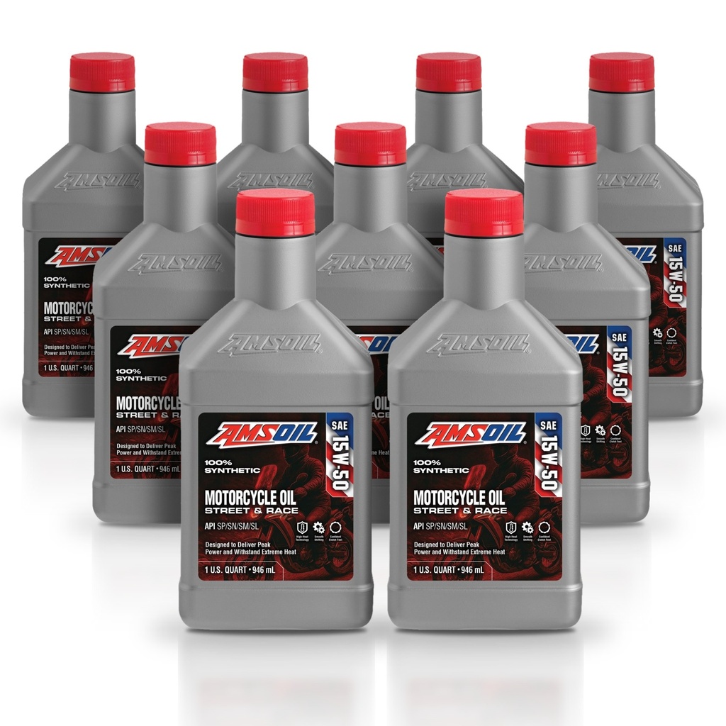 [KIT-AMMFFQT-9L] Kit 9 Litros 15W50 Synthetic Metric Motorcycle Oil AMSOIL