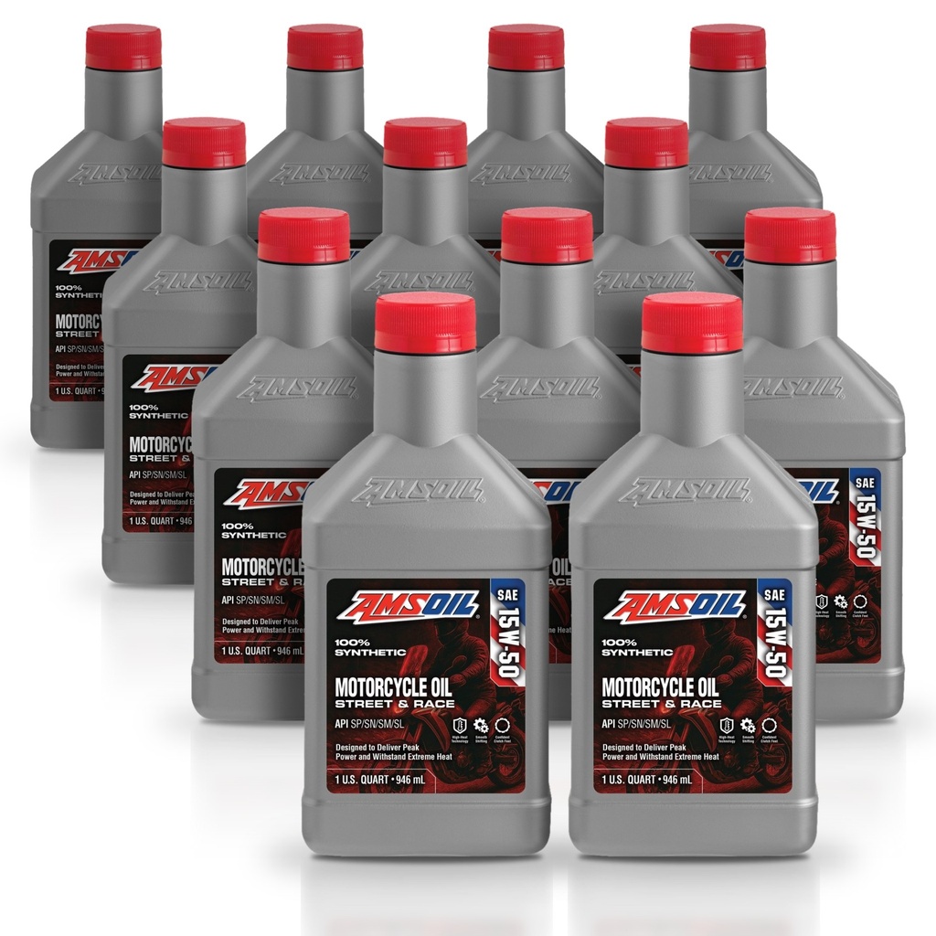 [KIT-AMMFFQT-12L] Kit 12 Litros 15W50 Synthetic Metric Motorcycle Oil AMSOIL