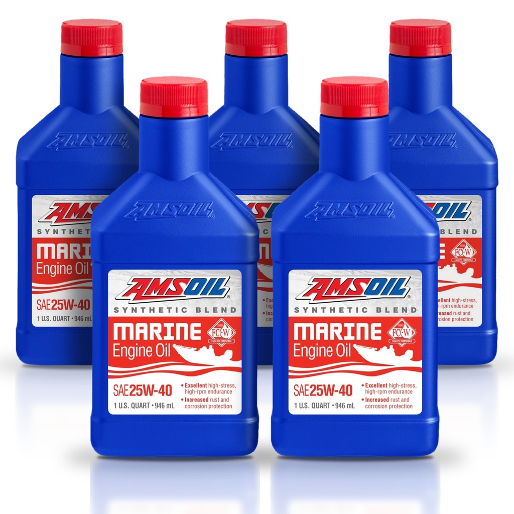 [KIT-AMWCMQT-5L] Kit 5 Litros 25W40 Synthetic-Blend Marine Engine Oil AMSOIL