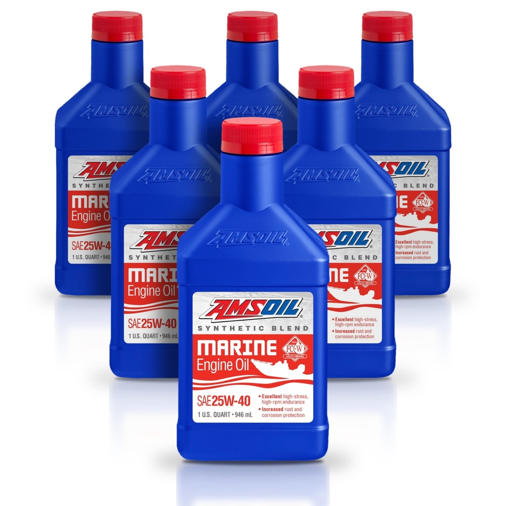 [KIT-AMWCMQT-6L] Kit 6 Litros 25W40 Synthetic-Blend Marine Engine Oil AMSOIL