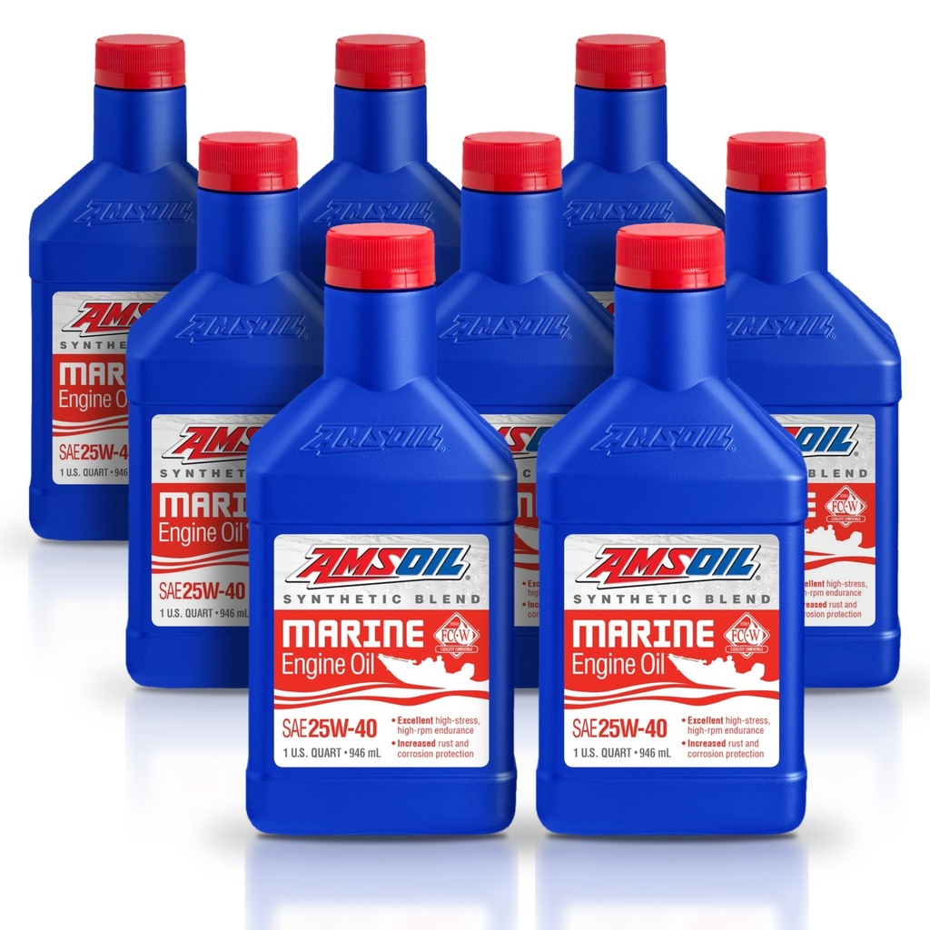 [KIT-AMWCMQT-8L] Kit 8 Litros 25W40 Synthetic-Blend Marine Engine Oil AMSOIL