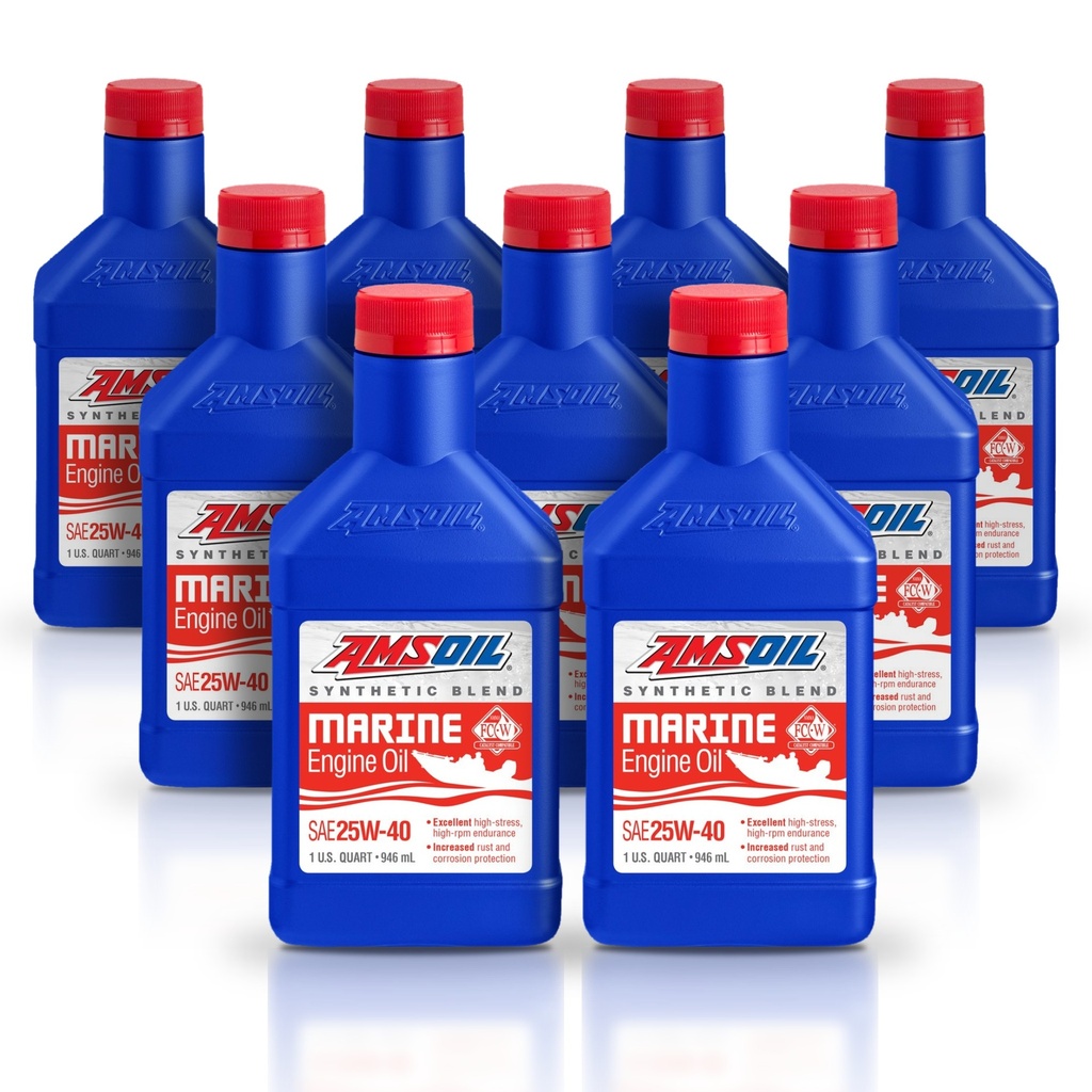 [KIT-AMWCMQT-9L] Kit 9 Litros 25W40 Synthetic-Blend Marine Engine Oil AMSOIL