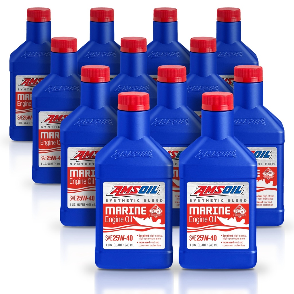 [KIT-AMWCMQT-12L] Kit 12 Litros 25W40 Synthetic-Blend Marine Engine Oil AMSOIL