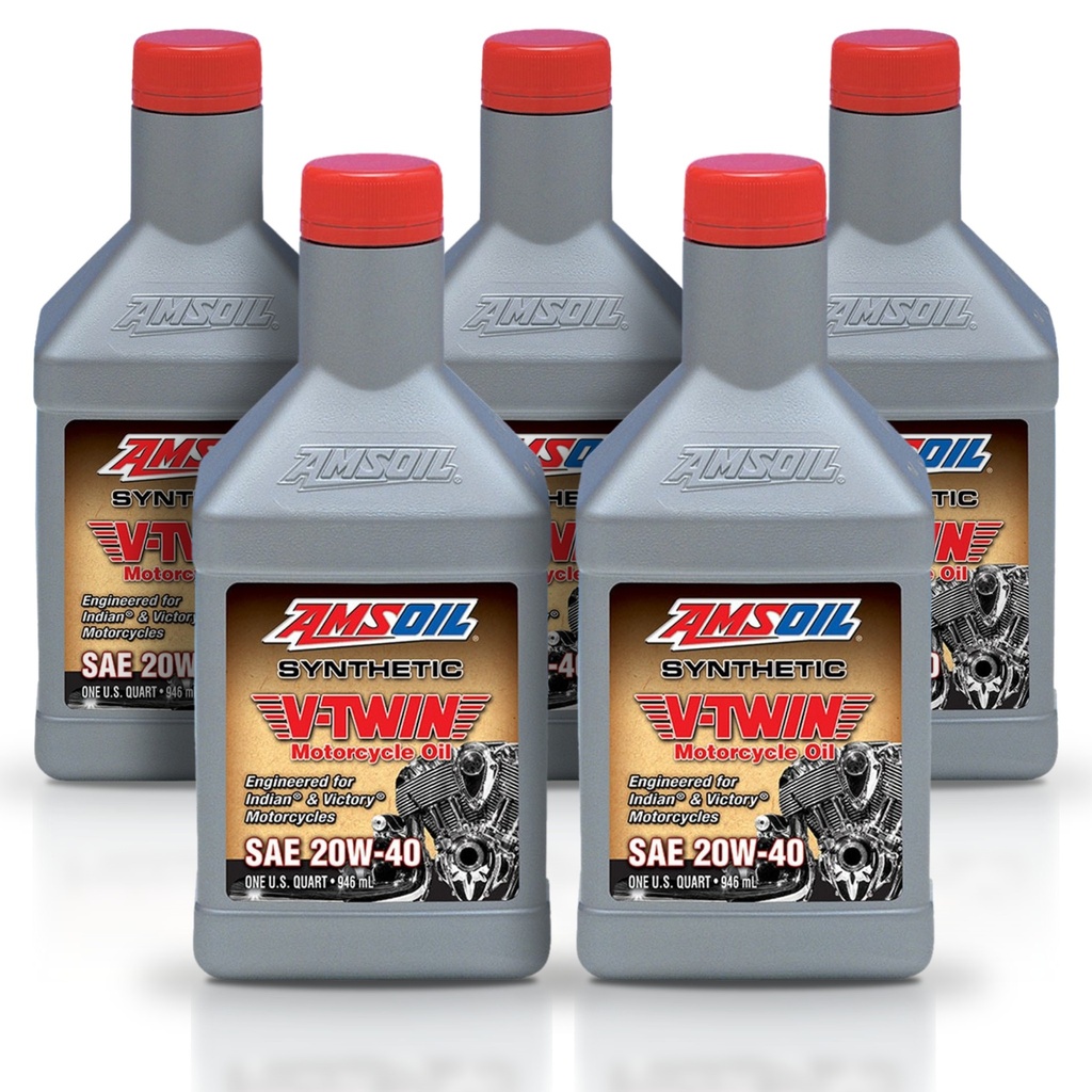 [KIT-AMMVIQT-5L] Kit 5 Litros 20W40 Synthetic V-Twin Motorcycle Oil AMSOIL