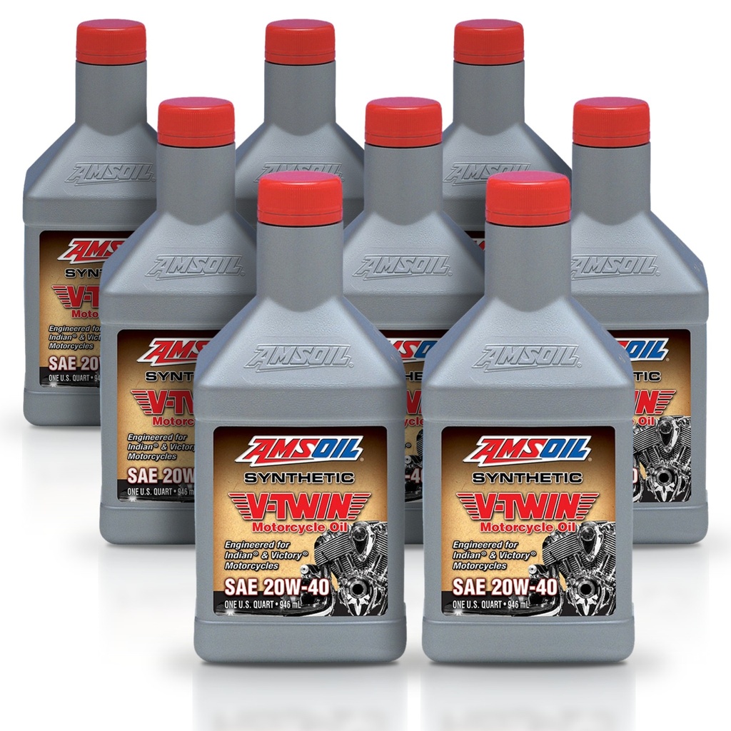 [KIT-AMMVIQT-8L] Kit 8 Litros 20W40 Synthetic V-Twin Motorcycle Oil AMSOIL