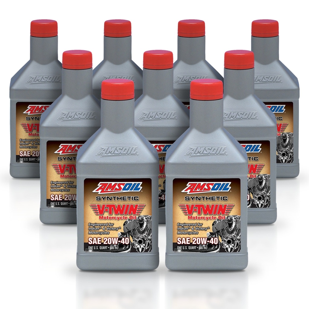 [KIT-AMMVIQT-9L] Kit 9 Litros 20W40 Synthetic V-Twin Motorcycle Oil AMSOIL