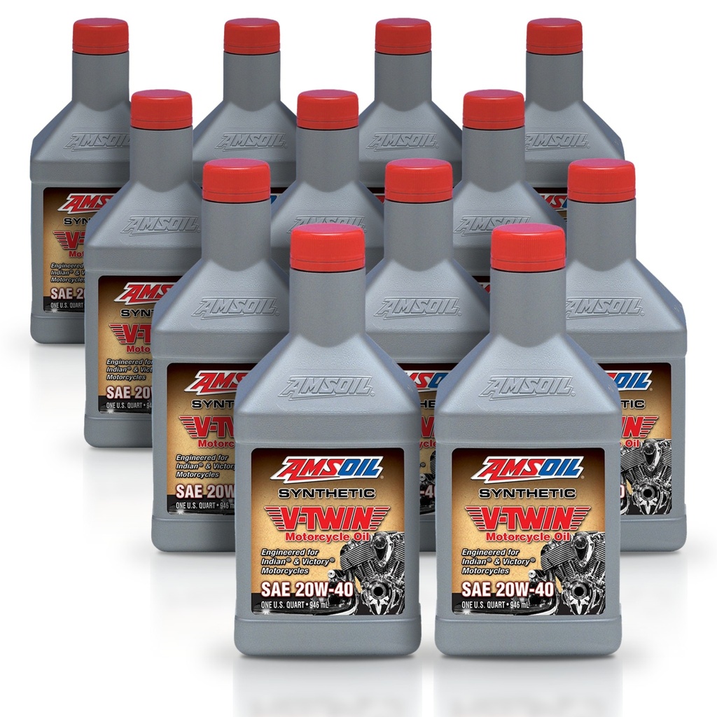 [KIT-AMMVIQT-12L] Kit 12 Litros 20W40 Synthetic V-Twin Motorcycle Oil AMSOIL