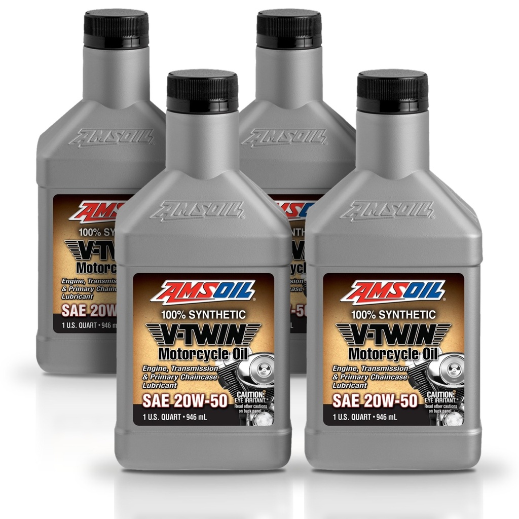 [KIT-AMMCVQT-4L] Kit 4 Litros 20W50 Synthetic Motorcycle Oil AMSOIL