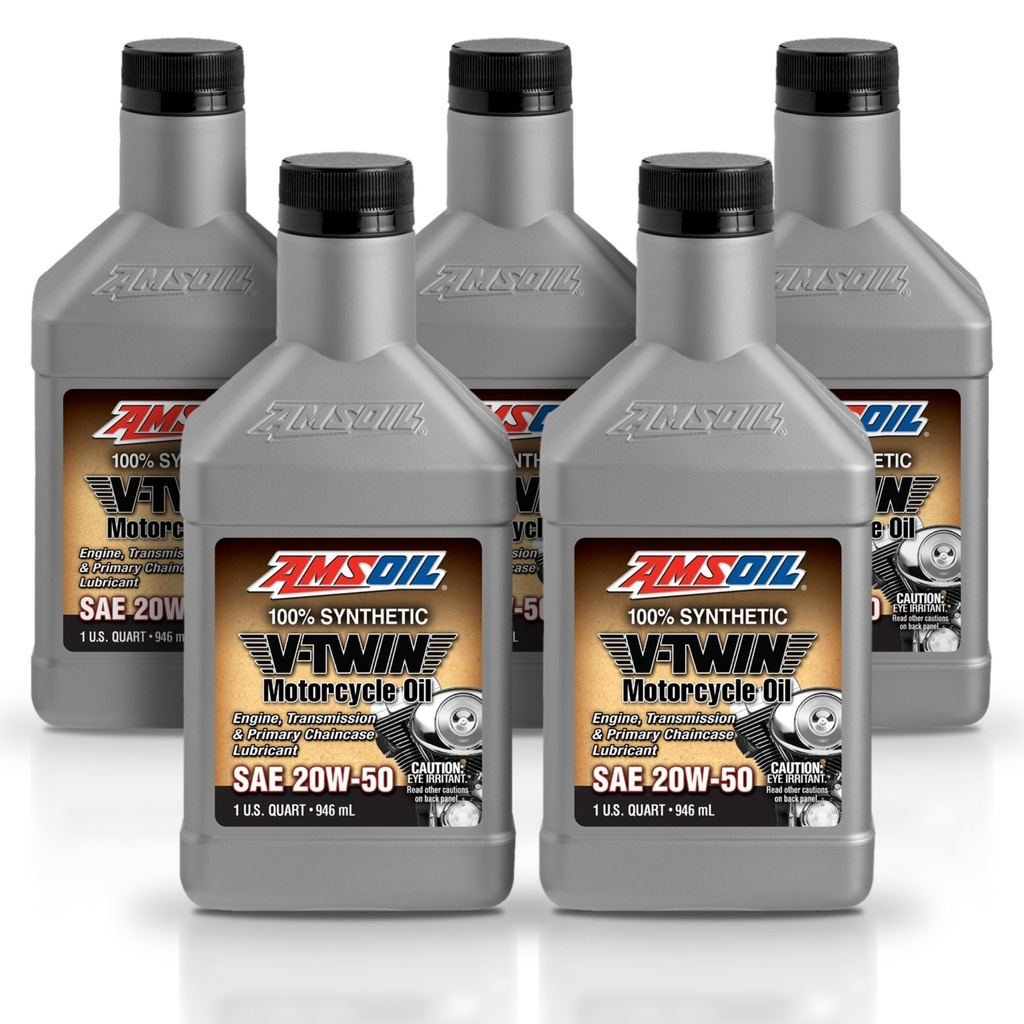 [KIT-AMMCVQT-5L] Kit 5 Litros 20W50 Synthetic Motorcycle Oil AMSOIL