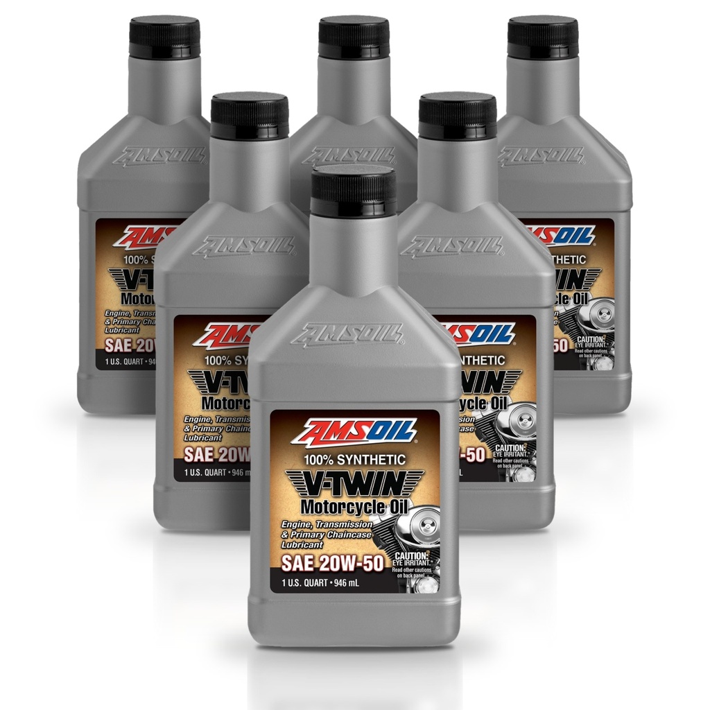 [KIT-AMMCVQT-6L] Kit 6 Litros 20W50 Synthetic Motorcycle Oil AMSOIL
