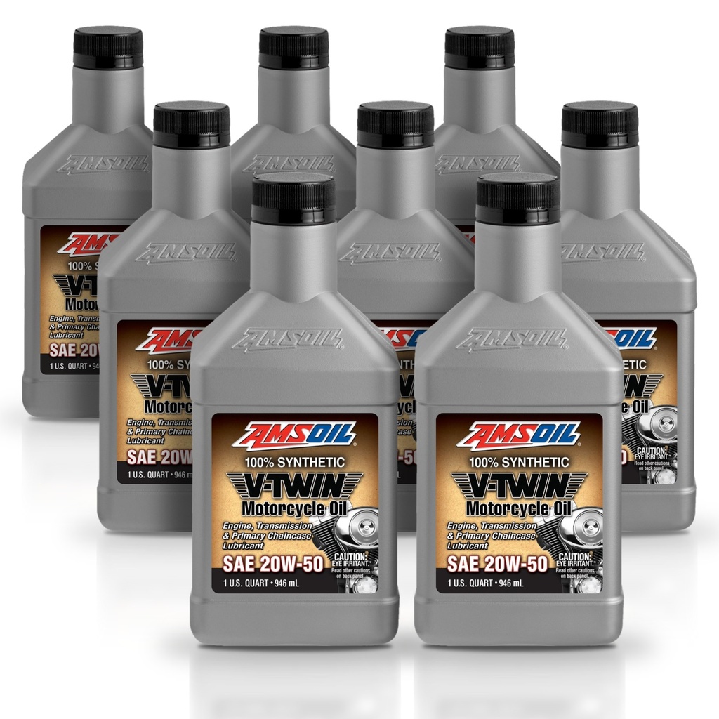 [KIT-AMMCVQT-8L] Kit 8 Litros 20W50 Synthetic Motorcycle Oil AMSOIL