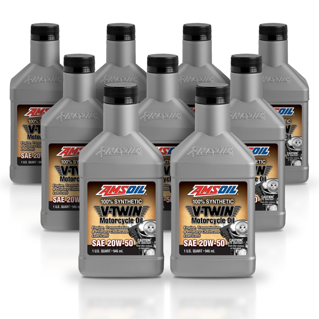 [KIT-AMMCVQT-9L] Kit 9 Litros 20W50 Synthetic Motorcycle Oil AMSOIL
