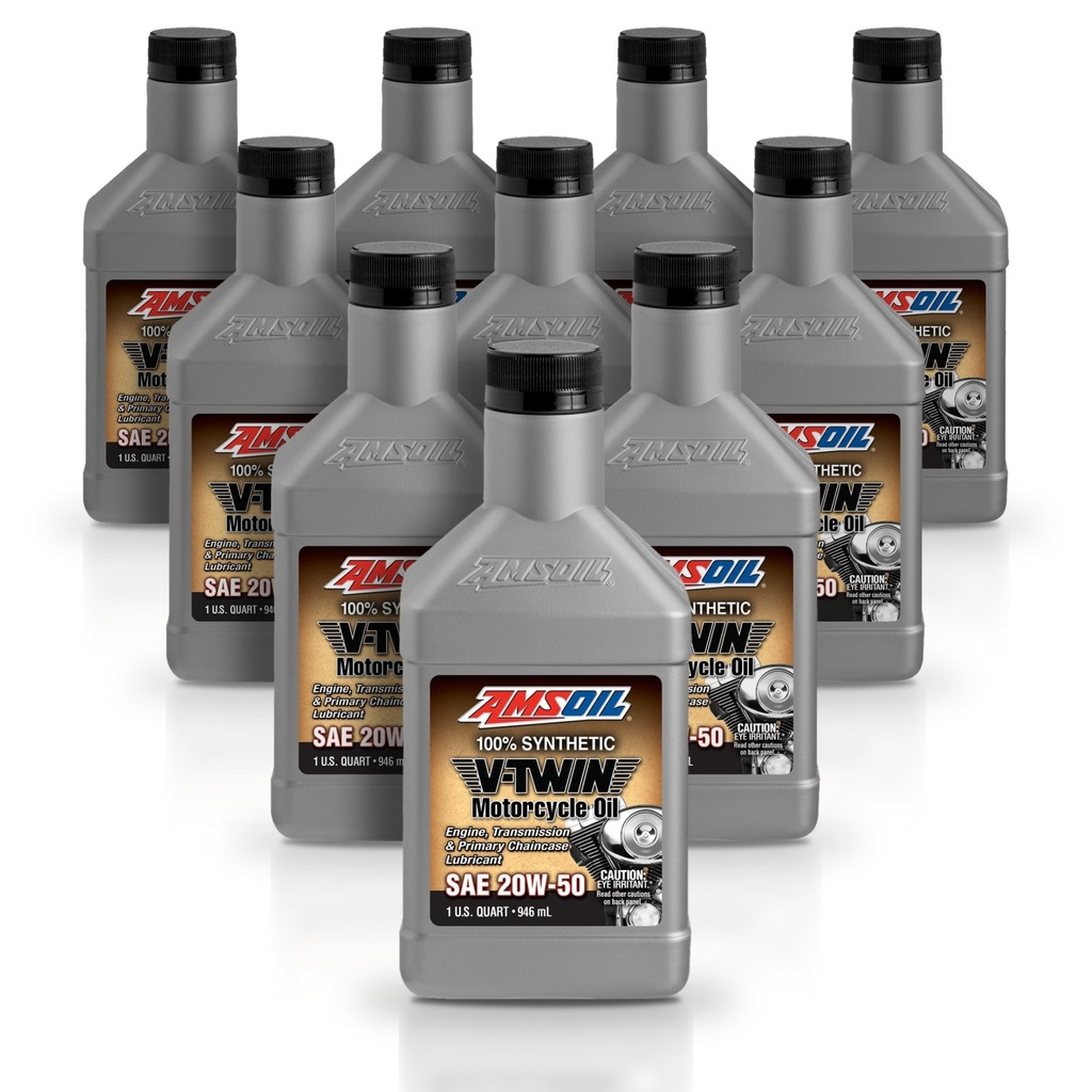 [KIT-AMMCVQT-10L] Kit 10 Litros 20W50 Synthetic Motorcycle Oil AMSOIL
