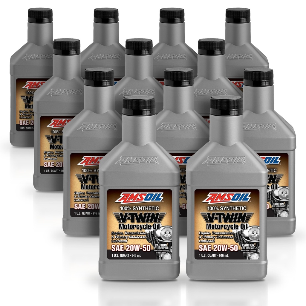[KIT-AMMCVQT-12L] Kit 12 Litros 20W50 Synthetic Motorcycle Oil AMSOIL