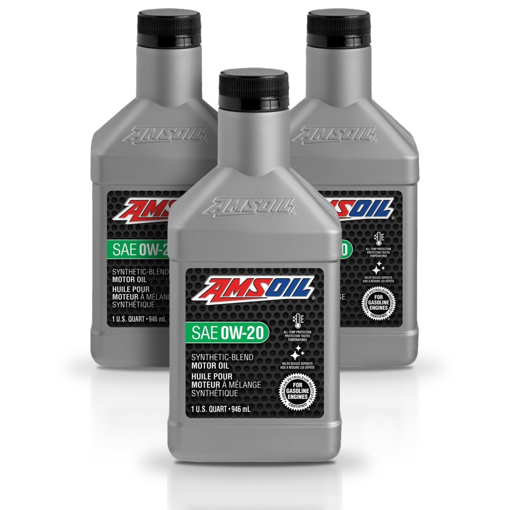 [KIT-AMSB020QT-3L] Kit 3 Litros Aceite motor Semisintetico 0W20 946 ML AMSOIL